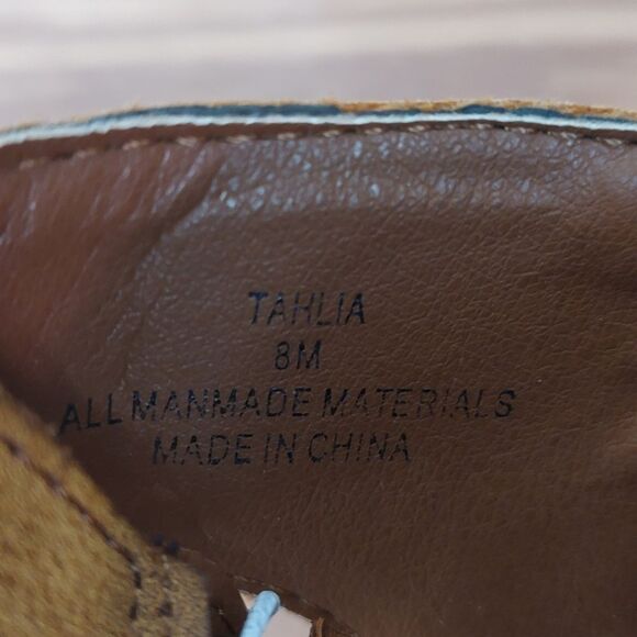 Charming Charlie Tan Tahlia Boho bohemian peep toe weaved booties heels Sz 8 NWT - Picture 8 of 8